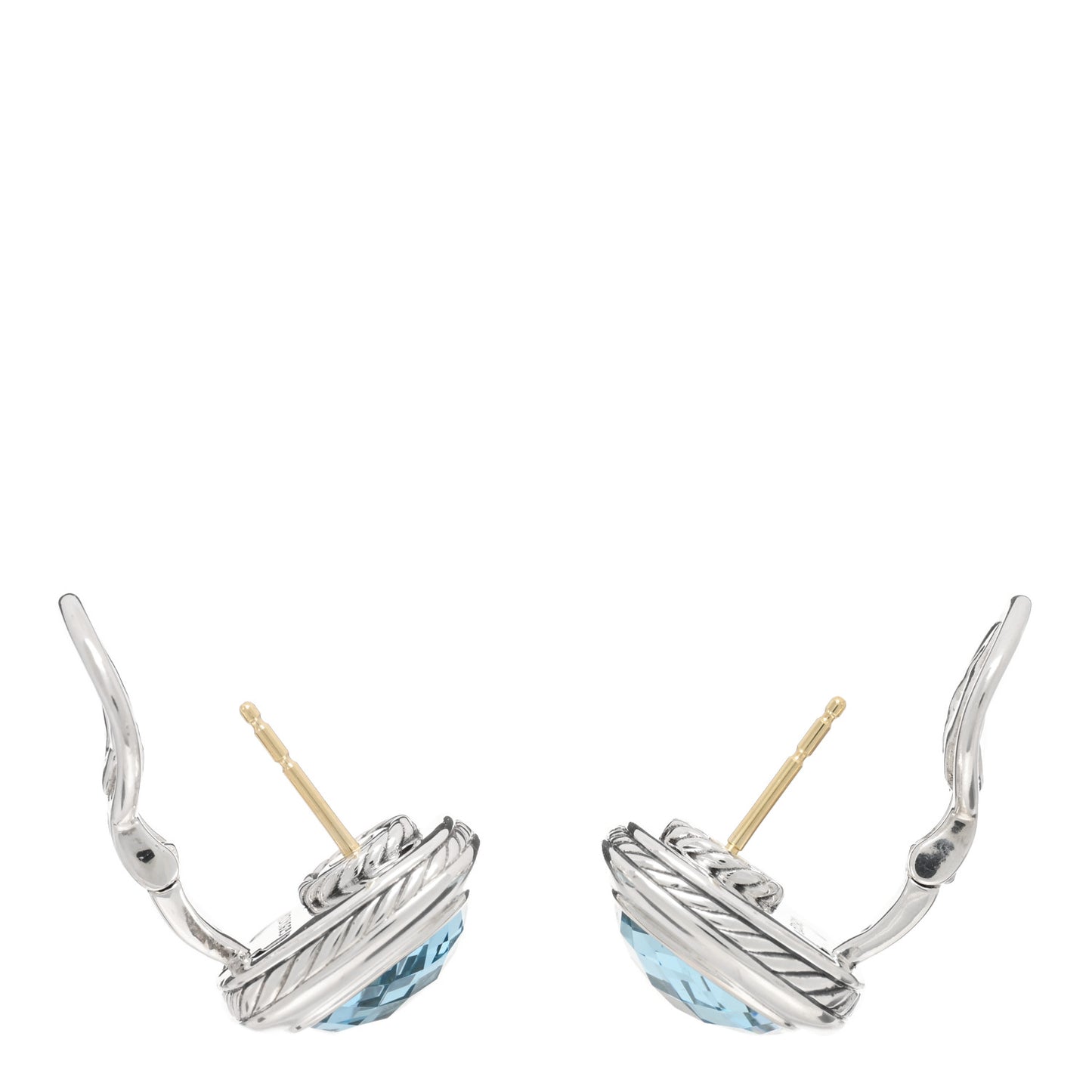 Sterling Silver Blue Topaz 11mm Albion Earrings