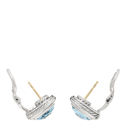 David Yurman Sterling Silver Blue Topaz 11mm Albion Earrings 3 of 4