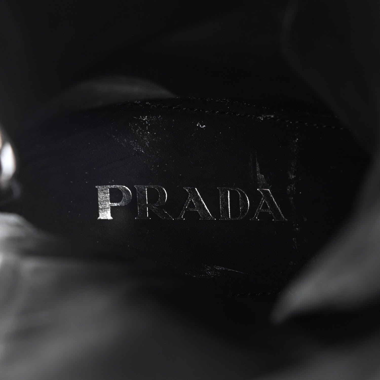Prada Re-Nylon Spazzolato Metal Triangle Logo Tall 55mm Combat Boots 38 Black 8 of 9