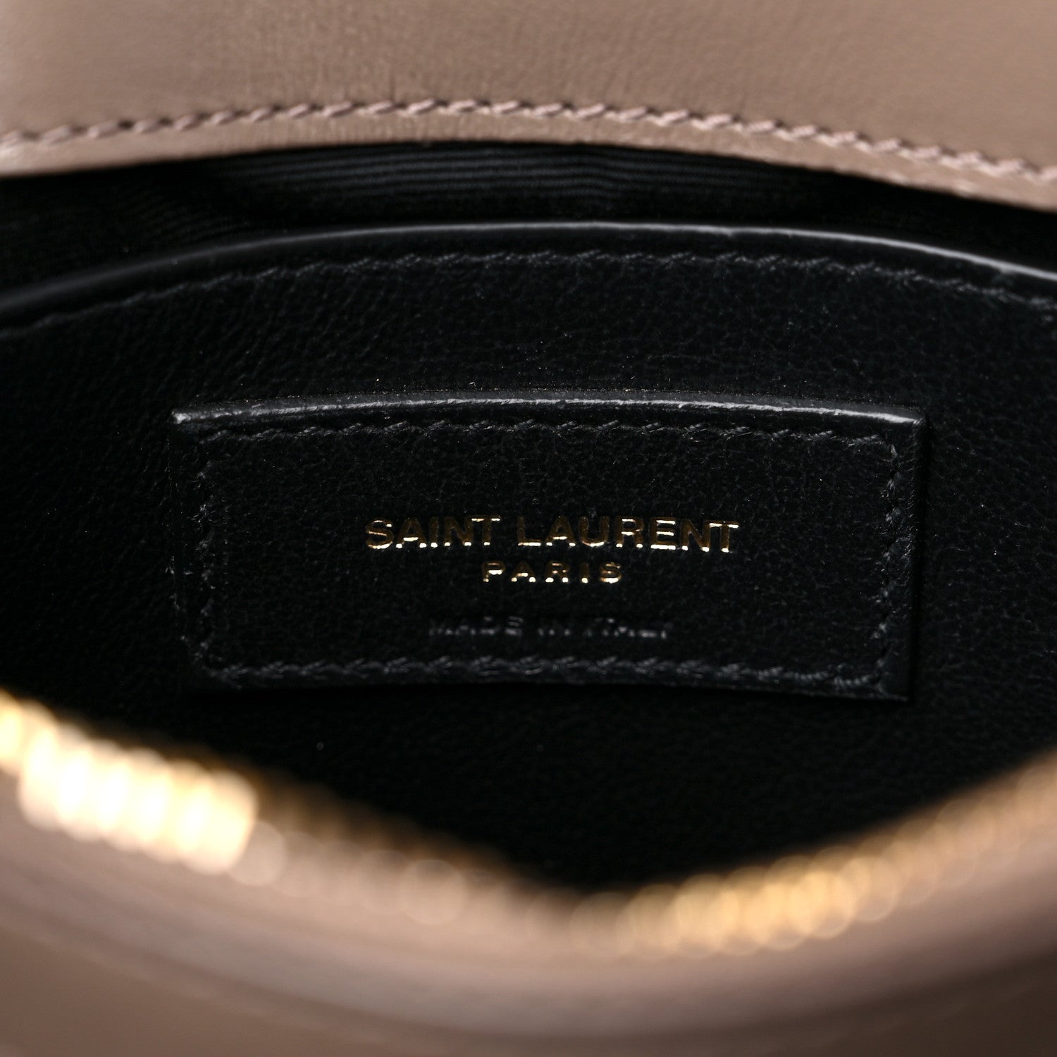 Saint Laurent Calfskin Y Quilted Monogram Small Loulou Chain Satchel Taupe 6 of 10