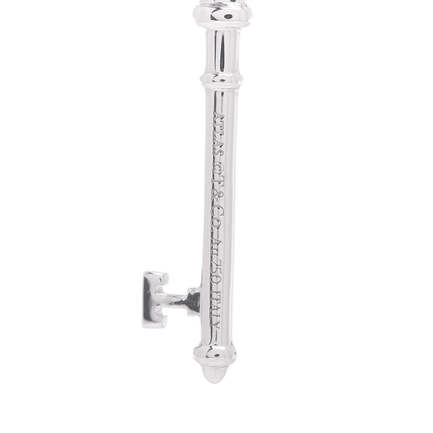 18K White Gold Diamond Atlas Key Pendant