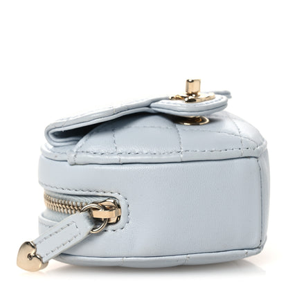 Chanel Lambskin Quilted CC In Love Mini Heart Bag Charm  Light Blue 3 of 6