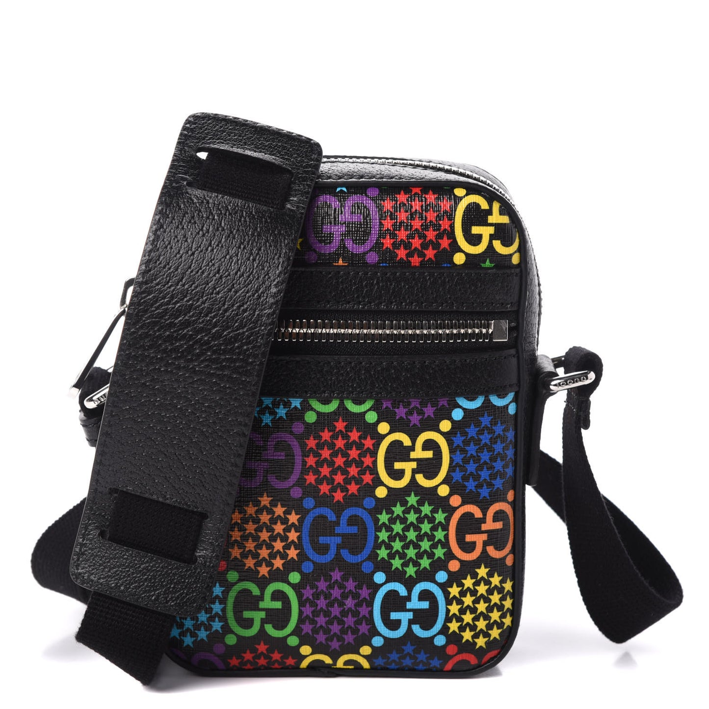 GG Supreme Monogram Psychedelic Messenger Bag Black