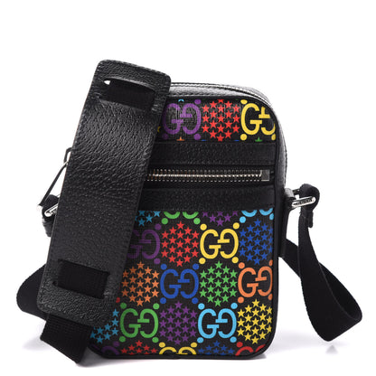 Gucci GG Supreme Monogram Psychedelic Messenger Bag Black 1 of 9