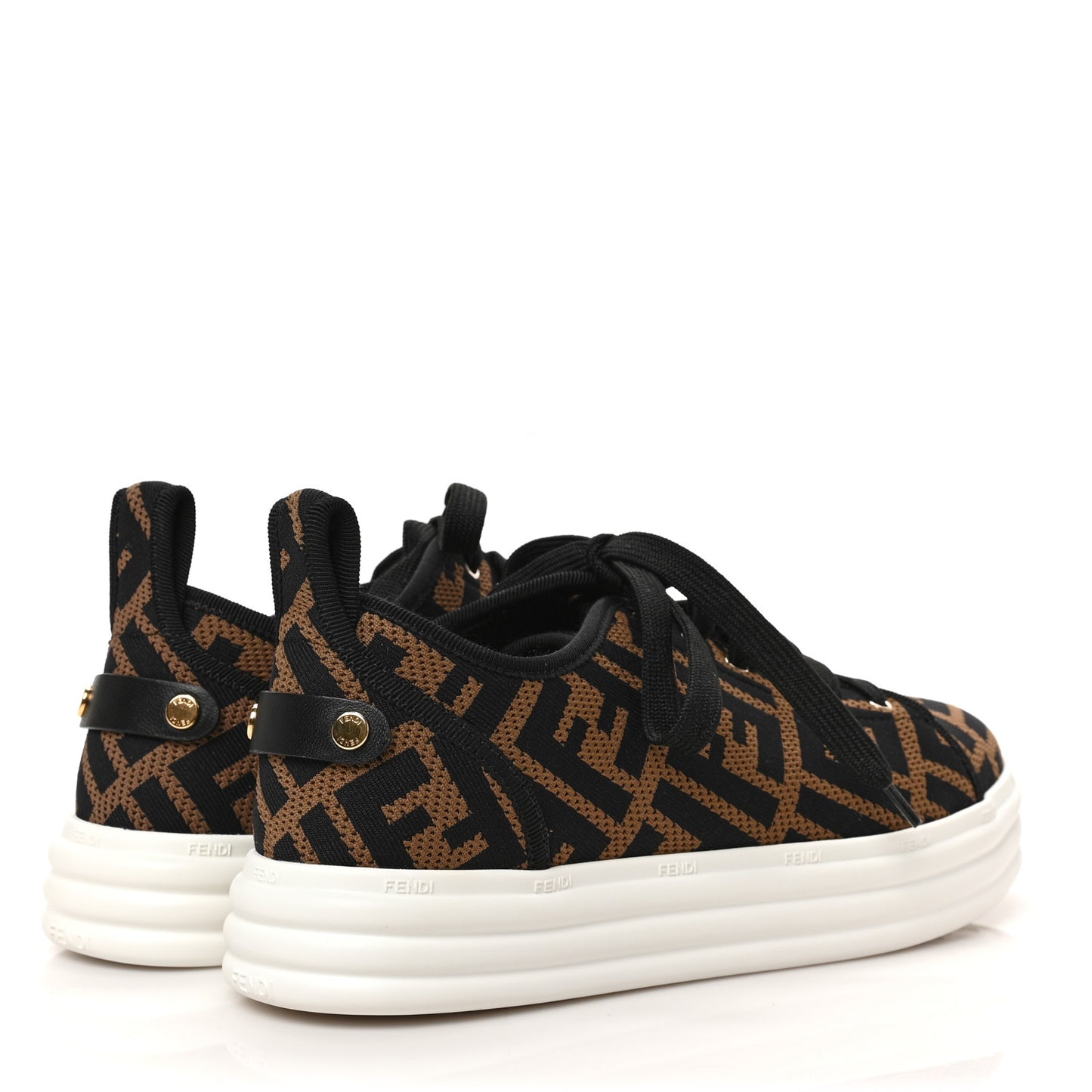 Fabric FF Micro-Perforated Rise Low Top Sneakers 37.5 Tobacco Black