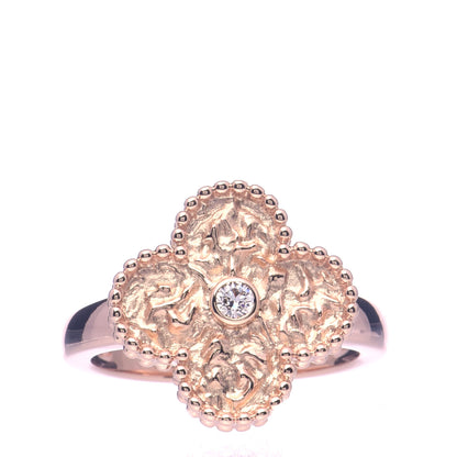 Van Cleef & Arpels 18K Rose Gold Diamond Vintage Alhambra Ring 50 5.25 1 of 5