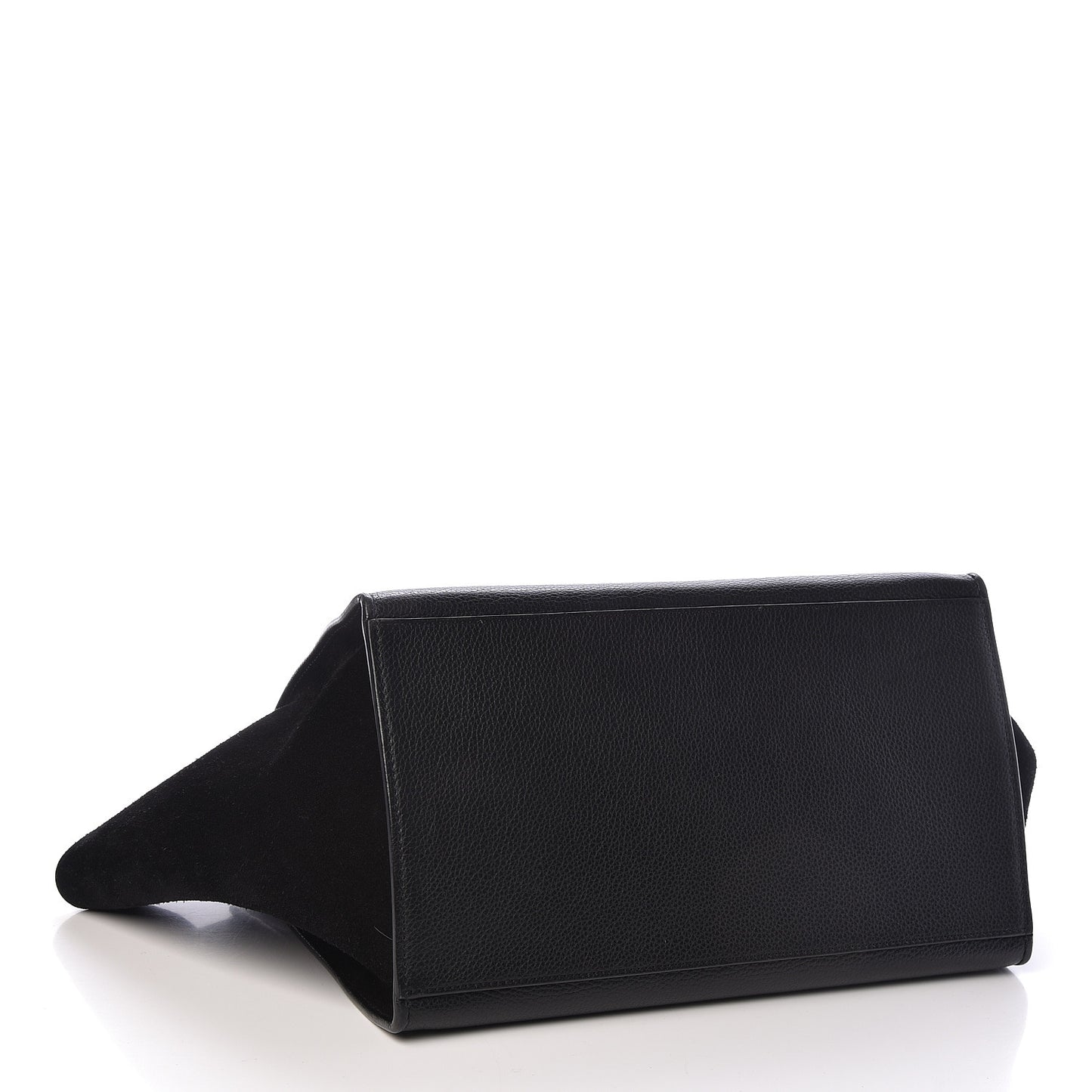 Drummed Calfskin Suede Medium Trapeze Black