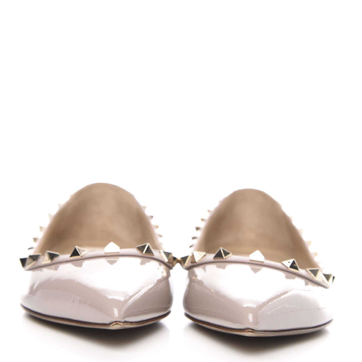 Valentino Garavani Patent Rockstud Ballerina Flats 38 Poudre 2 of 9