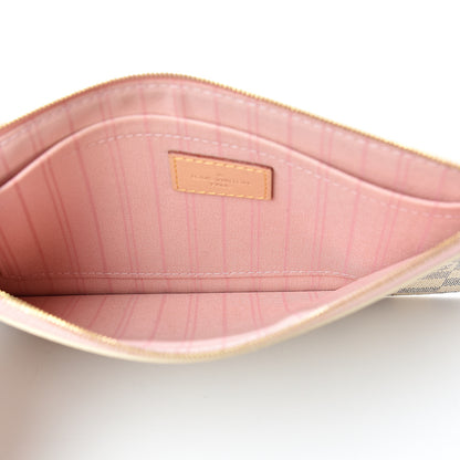 Louis Vuitton Damier Azur Neverfull MM GM Pochette Rose Ballerine 4 of 10
