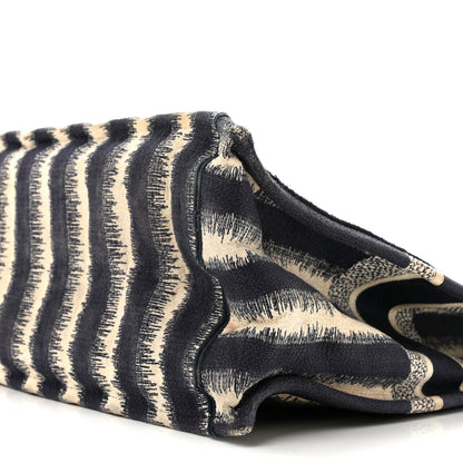 Christian Dior Canvas Embroidered Large Striped Book Tote Navy 10 of 14