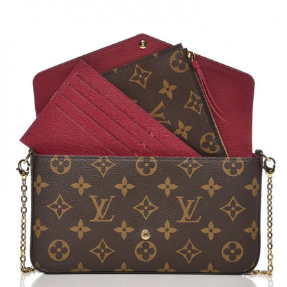 Louis Vuitton Monogram Pochette Felicie Chain Wallet Fuchsia 6 of 12