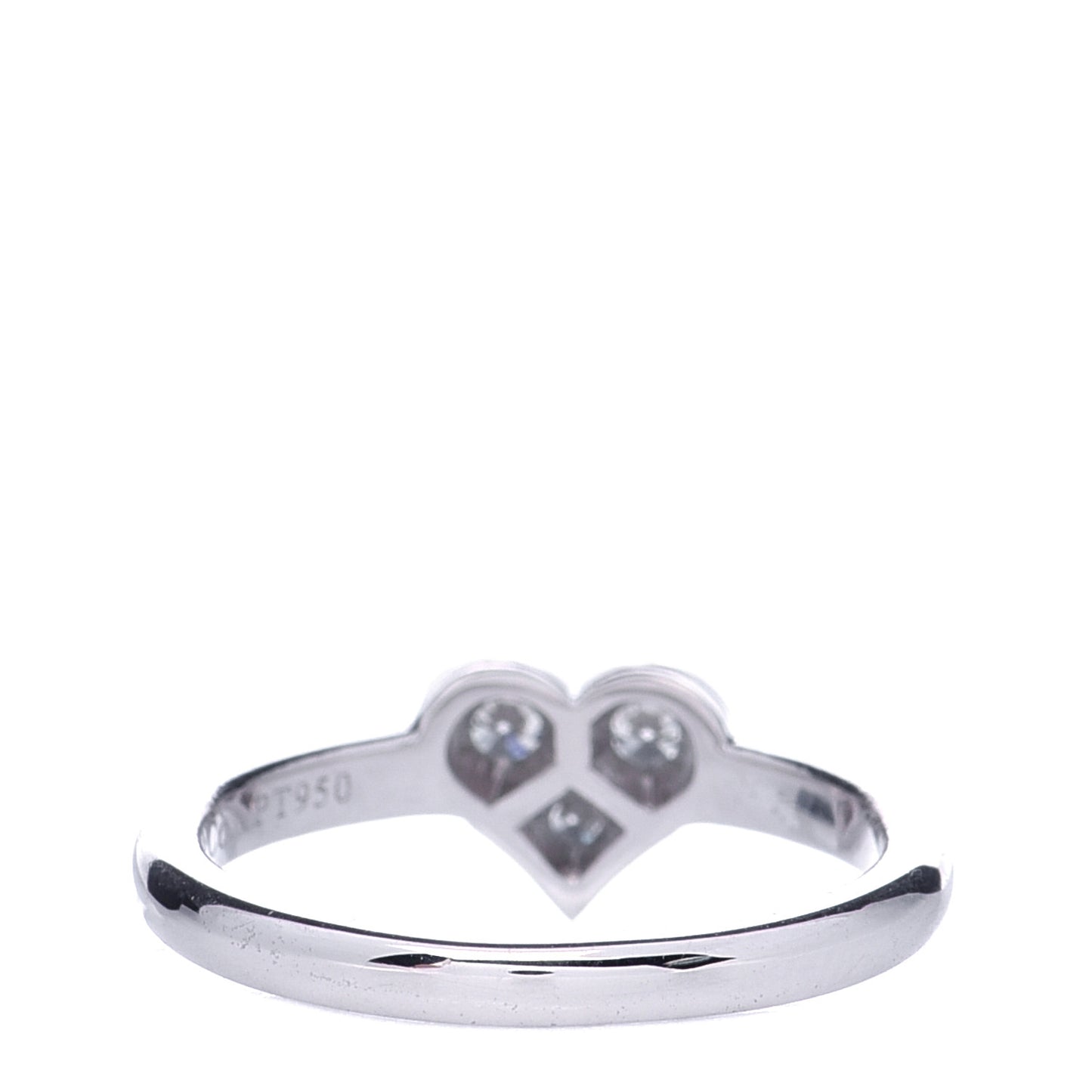 Platinum Diamond Hearts Ring 49 4.75