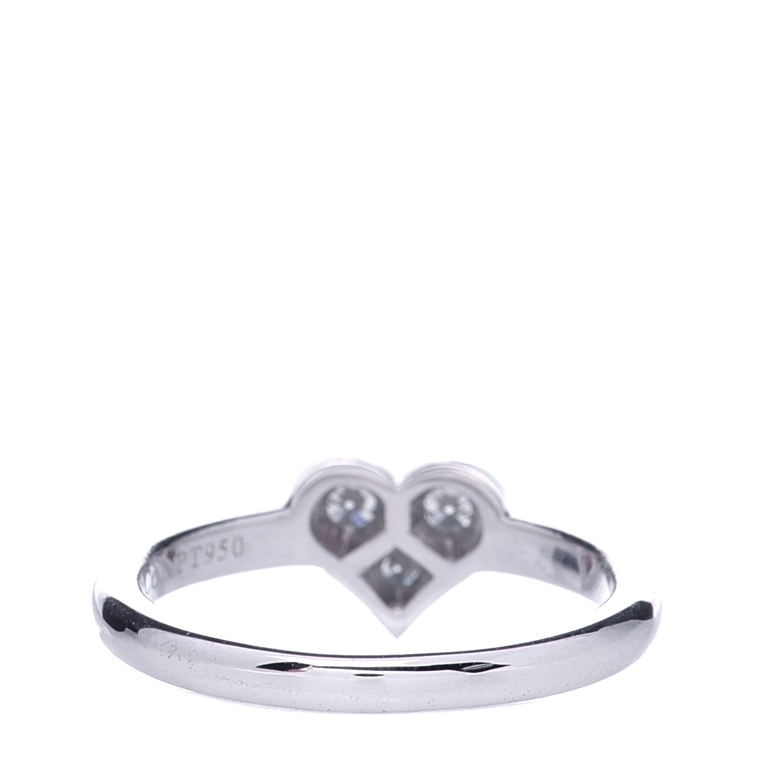 Tiffany Platinum Diamond Hearts Ring 49 4.75 3 of 5