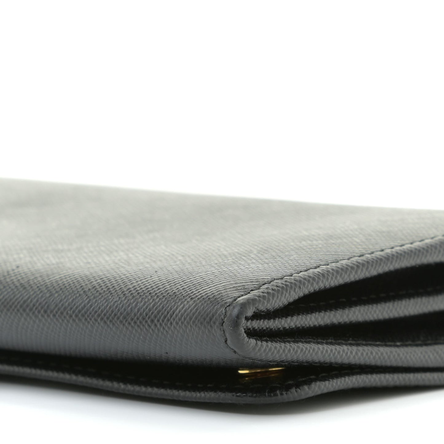 Saffiano Metal Oro Chain Wallet Black