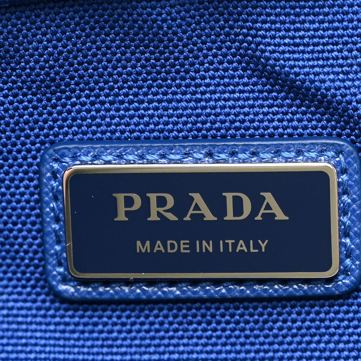 Prada Canvas Triangle Crossbody Bag Blue 6 of 9