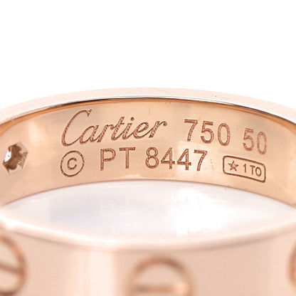 Cartier 18K Pink Gold Diamond 4mm LOVE Wedding Band Ring 50 5.25 4 of 4