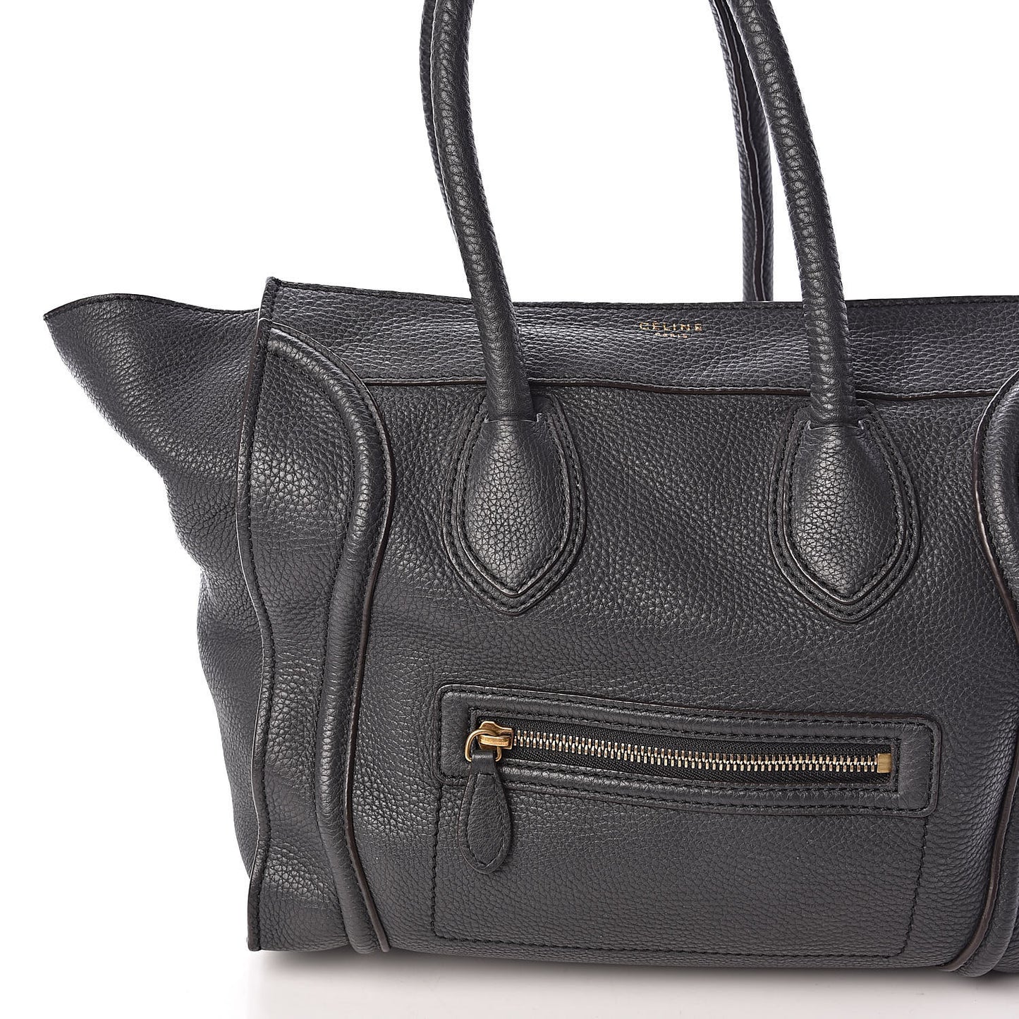 Drummed Calfskin Mini Luggage Anthracite