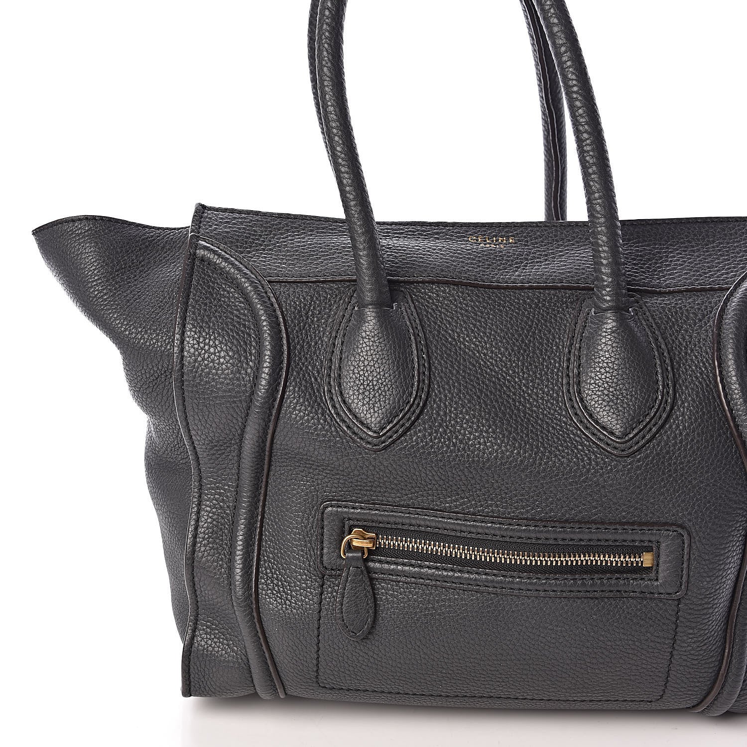 Celine Drummed Calfskin Mini Luggage Anthracite 14 of 15