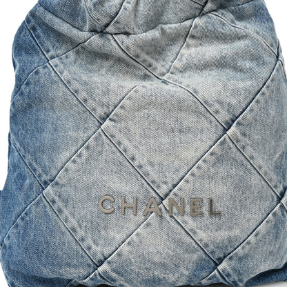 Chanel Denim Quilted Chanel 22 Backpack Blue 8 of 10