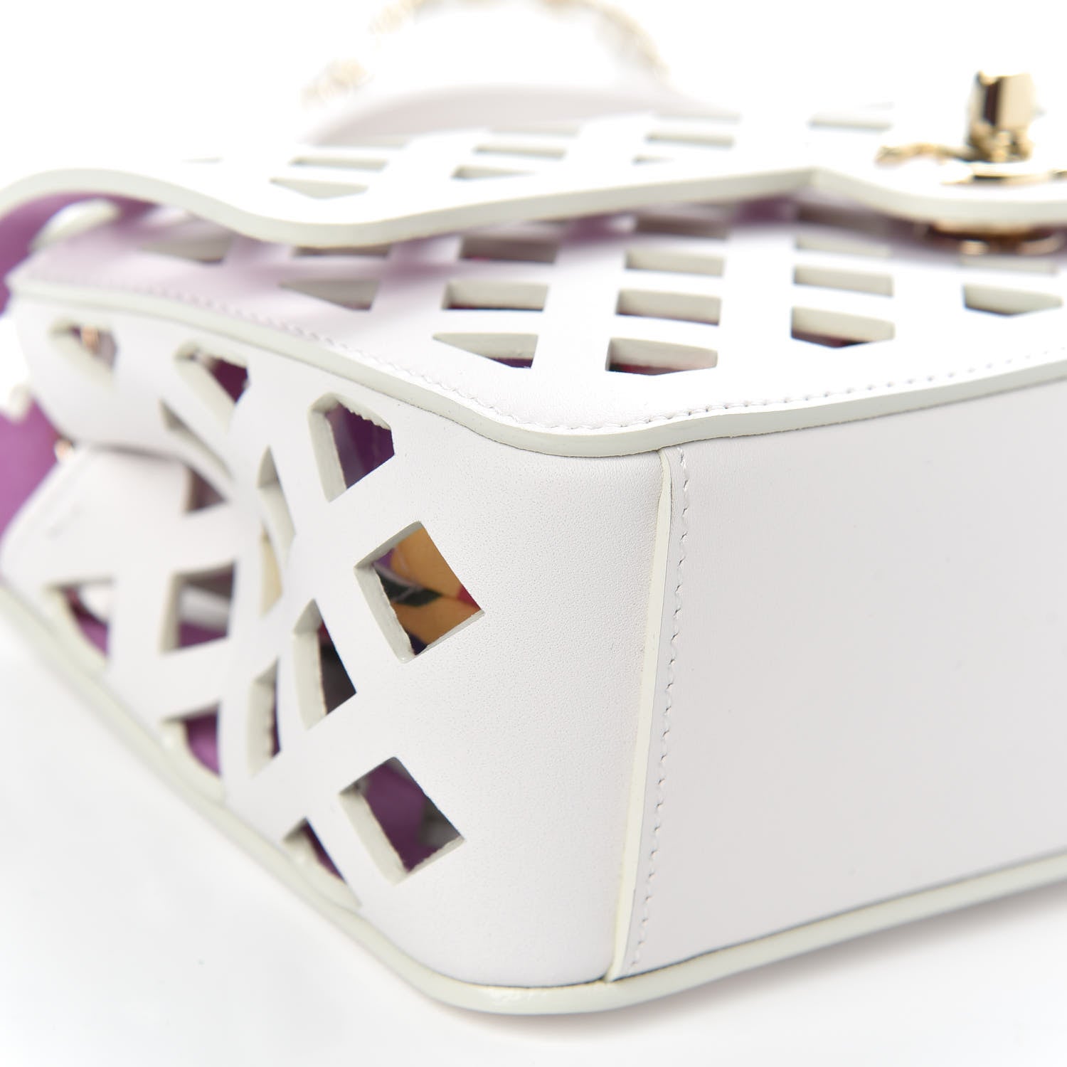 Chanel Lambskin Small Sea Through Flap White Multicolor 10 of 12