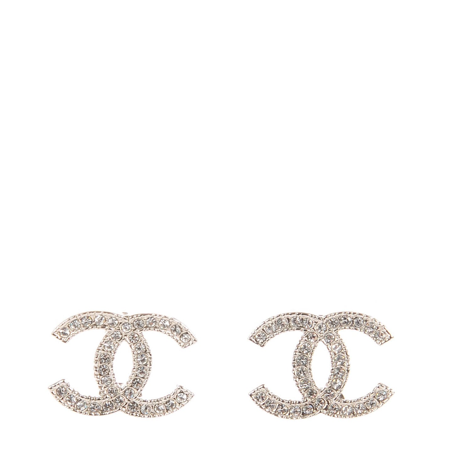 Crystal CC Earrings Silver