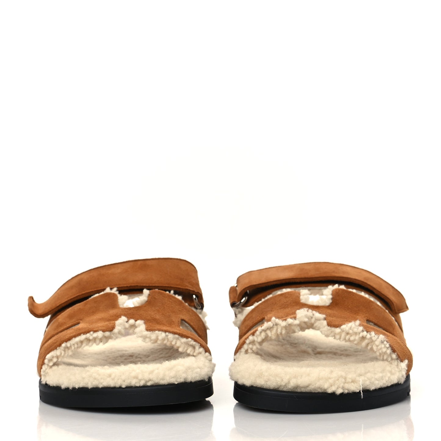 Suede Goatskin Woolskin Womens Chypre Sandals 37 Naturel Ecru