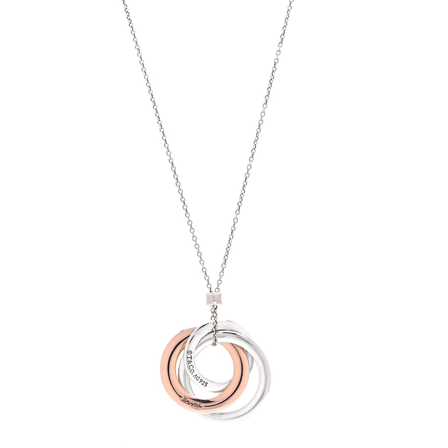 Sterling Silver Rubedo 1837 Circles Pendant Necklace