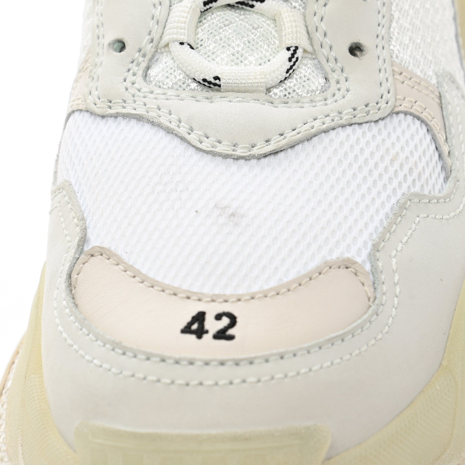 Balenciaga Fabric Mesh Clear Sole Womens Triple S Sneakers 42 White 5 of 9