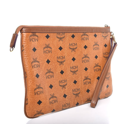 MCM Visetos Medium Liz Reversible Shopper Tote Cognac 8 of 20