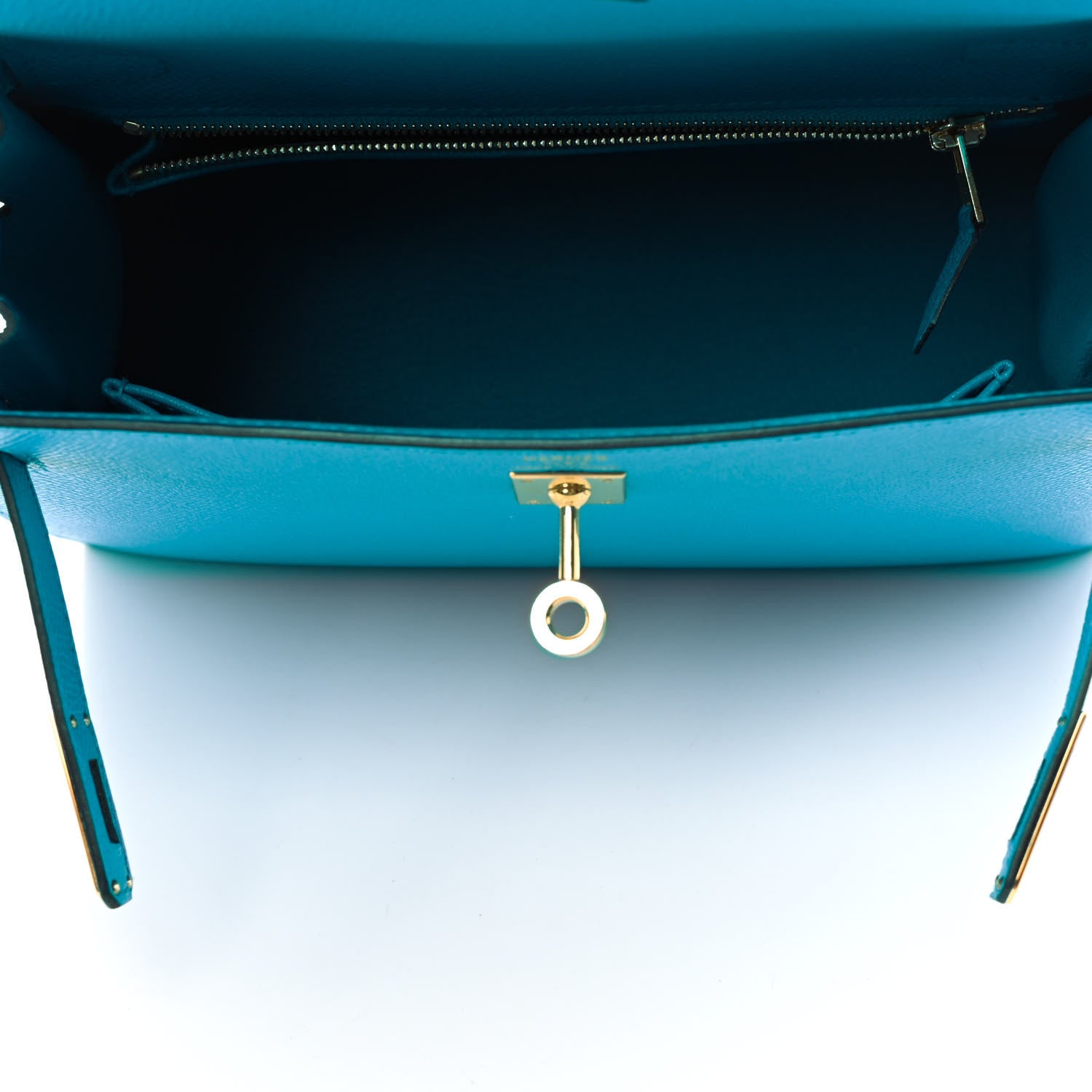 Hermes Epsom Kelly Sellier 25 Bleu Frida 4 of 11