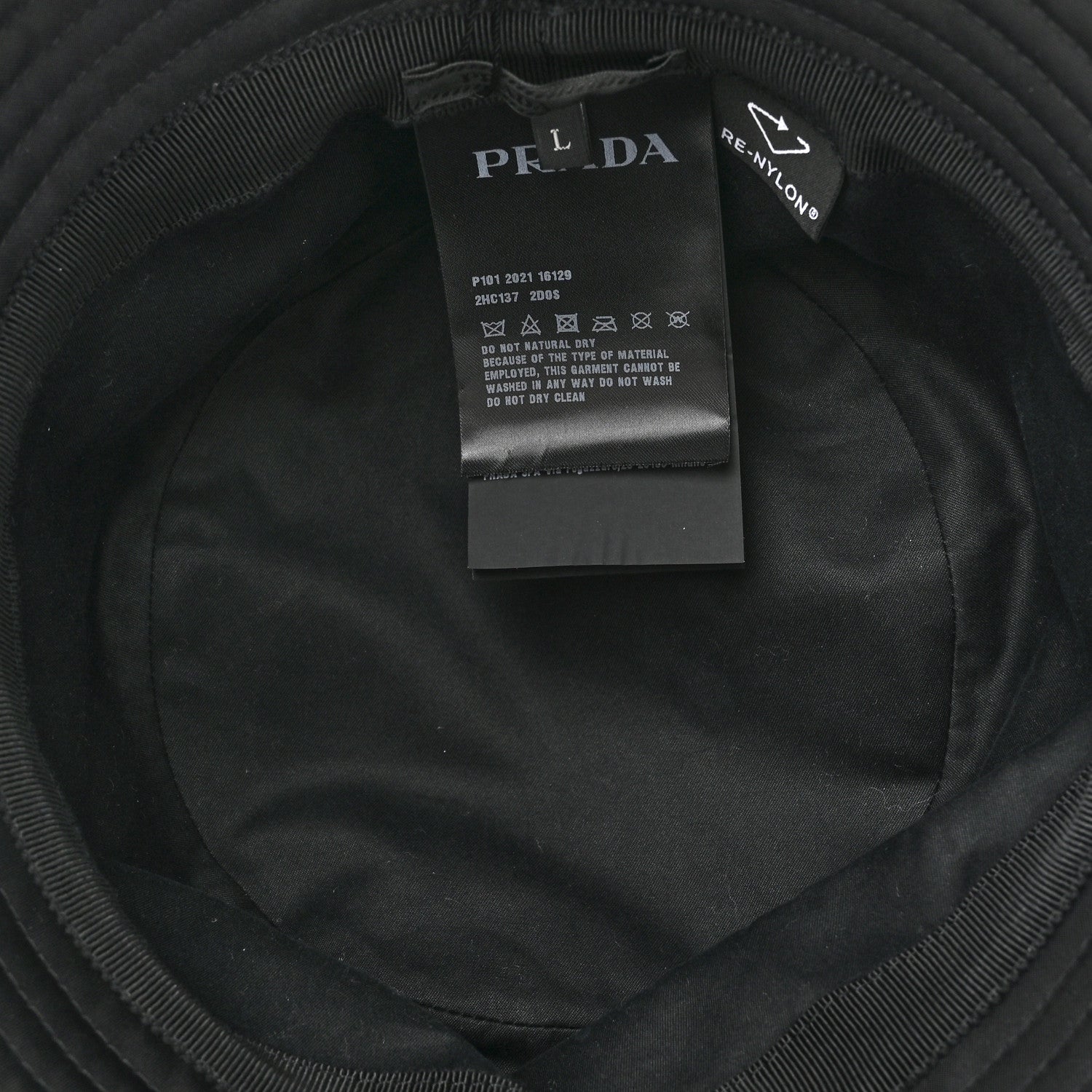 Prada Crystal Tessuto Bucket Hat L Black Acciaio 7 of 8