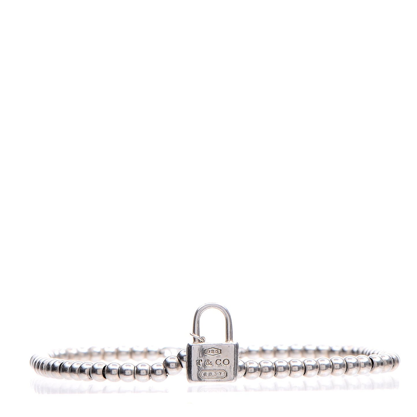 Sterling Silver 1837 Lock Charm Bead Bracelet