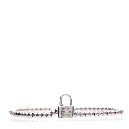 Tiffany Sterling Silver 1837 Lock Charm Bead Bracelet 1 of 5
