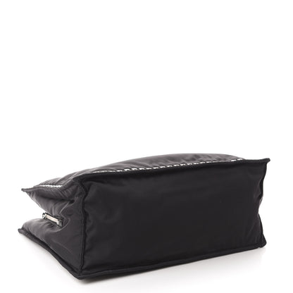 Prada Tessuto Nylon Etiquette Studded Tote Black Astrale 4 of 10
