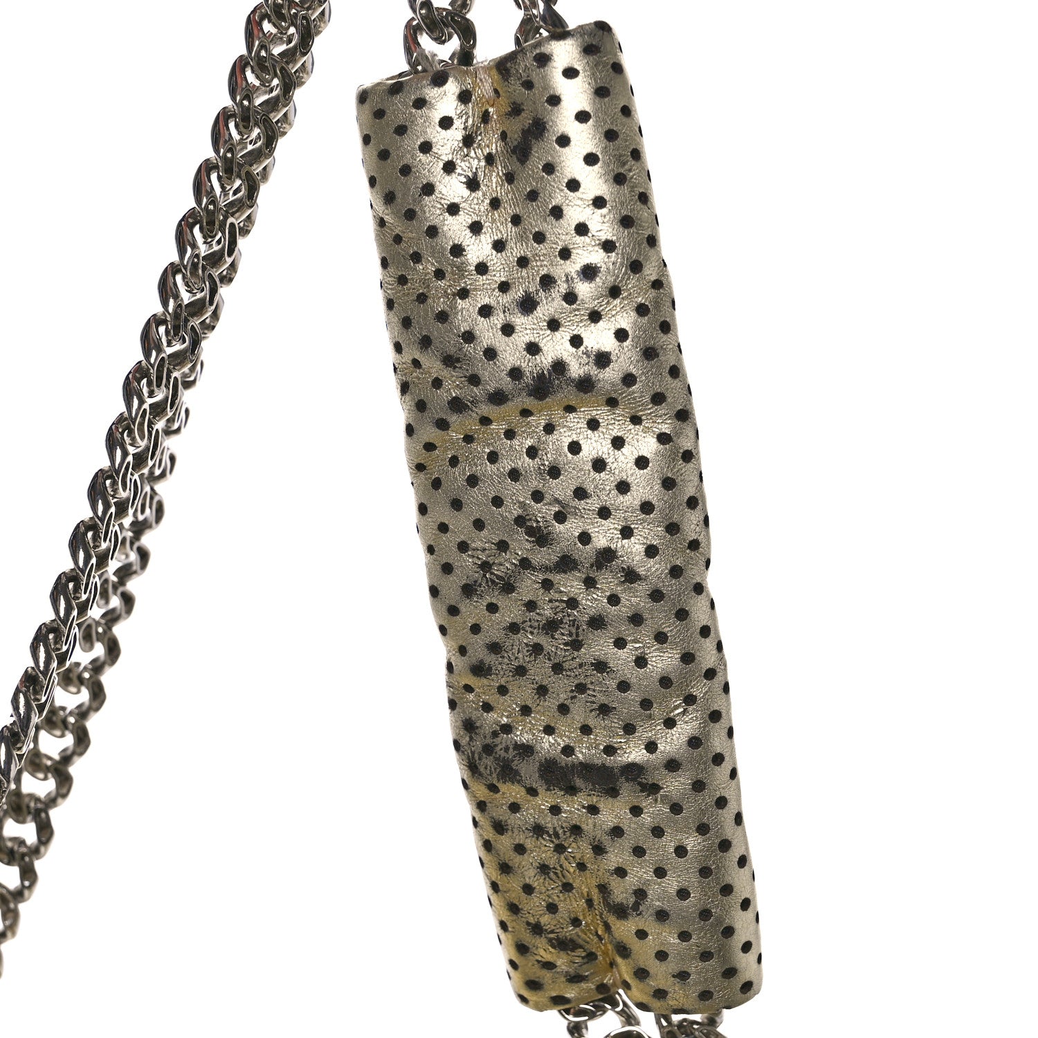 Chanel Metallic Calfskin Perforated Large Drill Accordion Flap Gold 12 of 16