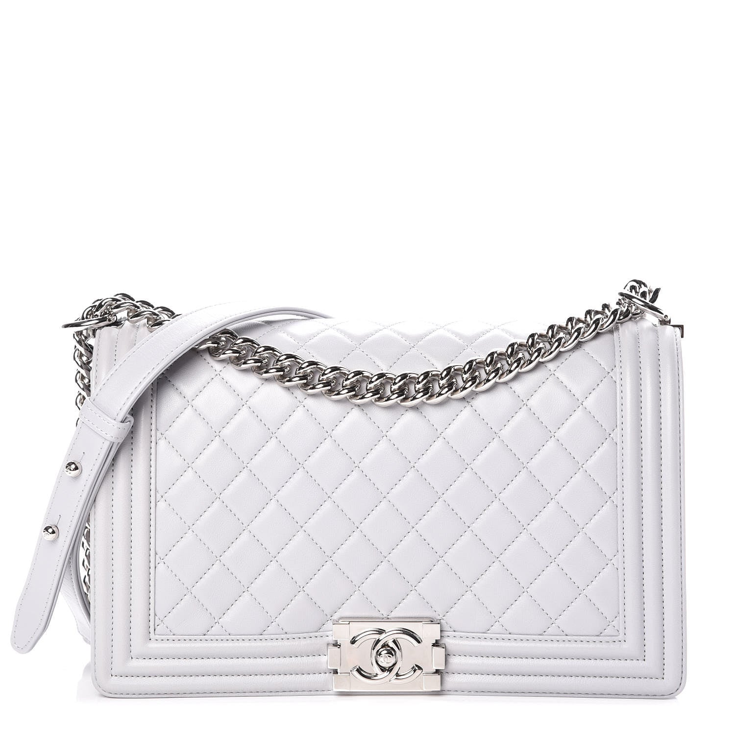 Chanel Lambskin Quilted New Medium Boy Flap Grey 1 of 10