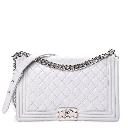 Chanel Lambskin Quilted New Medium Boy Flap Grey 1 of 10