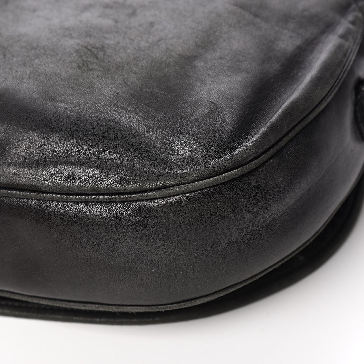 Lambskin Horn Messenger Bag Black