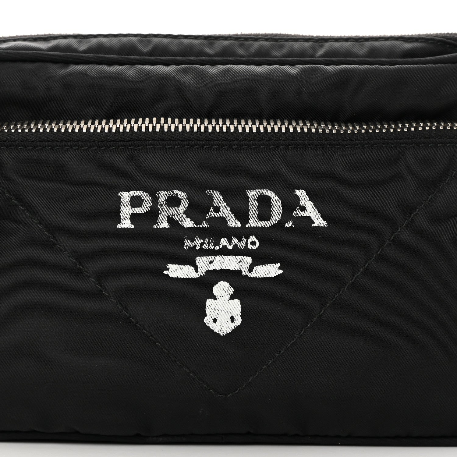 Prada Tessuto Re-Nylon Logo Print Belt Bag Black 8 of 12