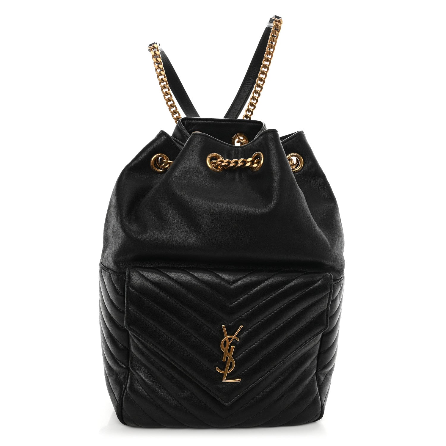 Saint Laurent Lambskin Matelasse Monogram Joe Backpack Black 1 of 12