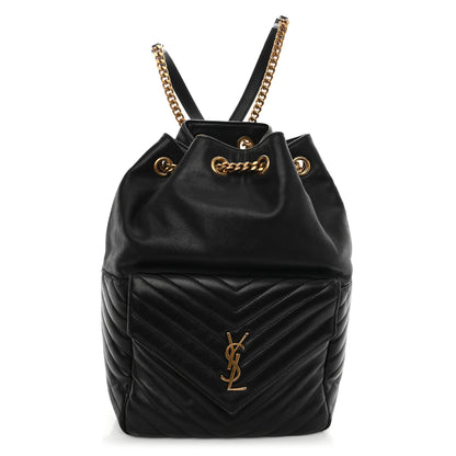 Saint Laurent Lambskin Matelasse Monogram Joe Backpack Black 1 of 12