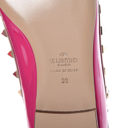 Valentino Garavani Patent Nappa Rockstud Cage Ballerina Flats 39 Fuxia Poudre 5 of 7