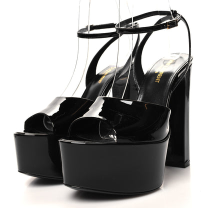 Saint Laurent Patent Jodie 95 Platform Sandals 36.5 Black 3 of 9