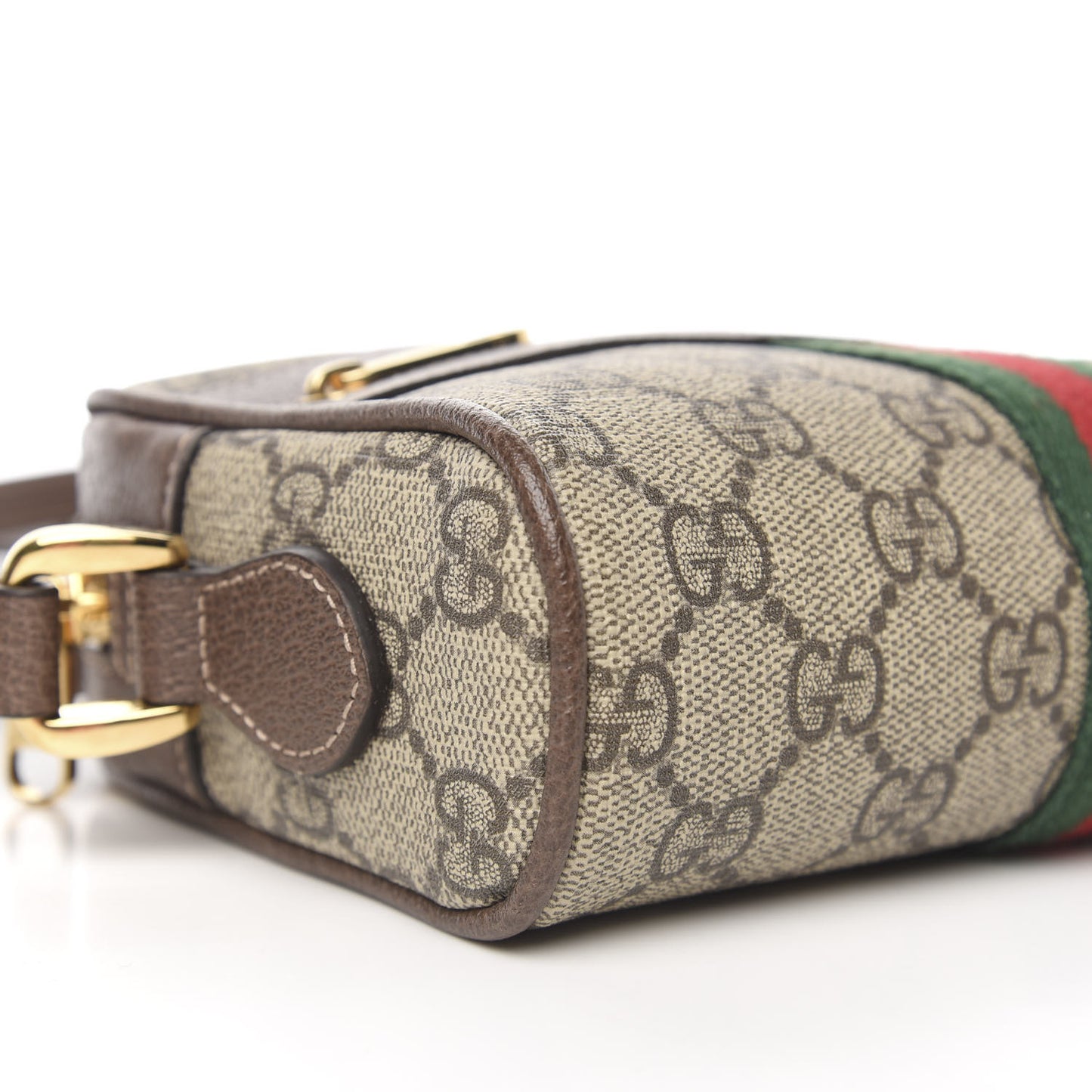 GG Supreme Monogram Web Mini Ophidia Shoulder Bag Brown