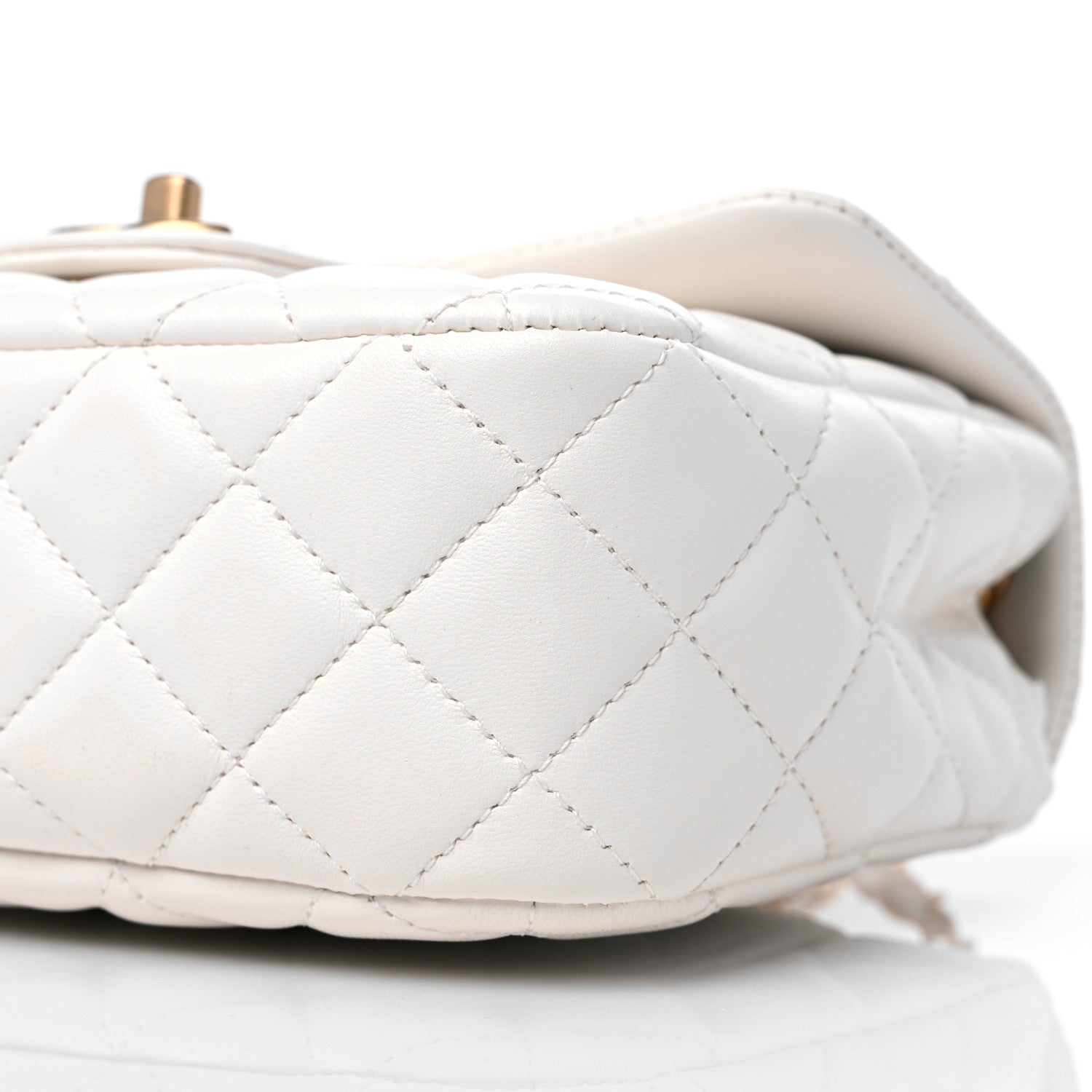 Chanel Lambskin Enamel Quilted Small Coco Hearts Square Flap White 9 of 10