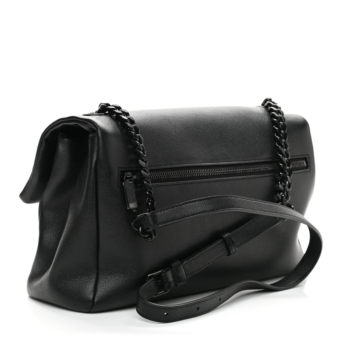 Grain De Poudre Medium West Hollywood Monogram Fold-Over Black