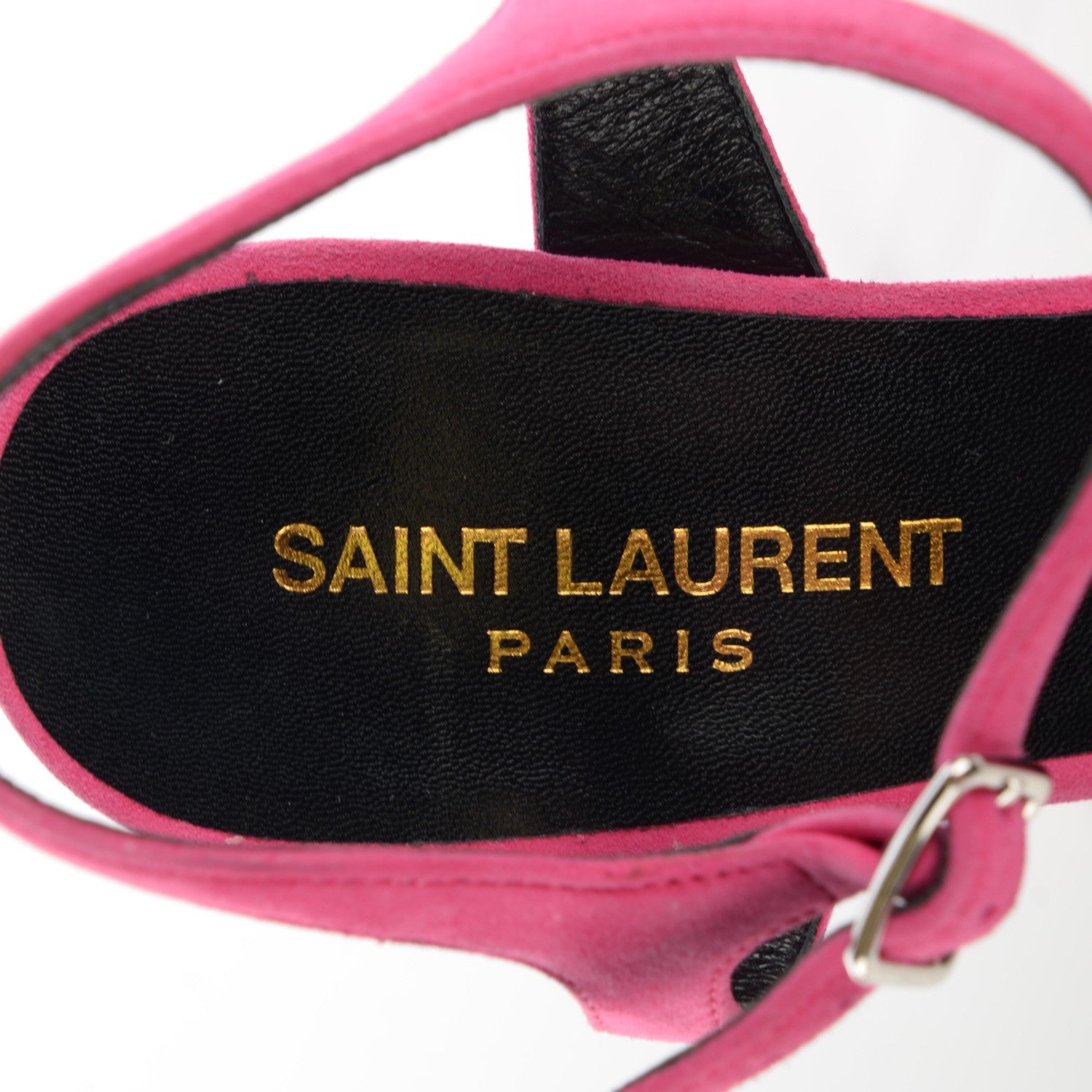 Saint Laurent Suede Classic Tribute 105 Platform Sandals 36 Fuchsia 7 of 8
