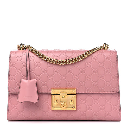 Gucci Guccissima Signature Medium Padlock Shoulder Bag Rose Baby Candy 1 of 10