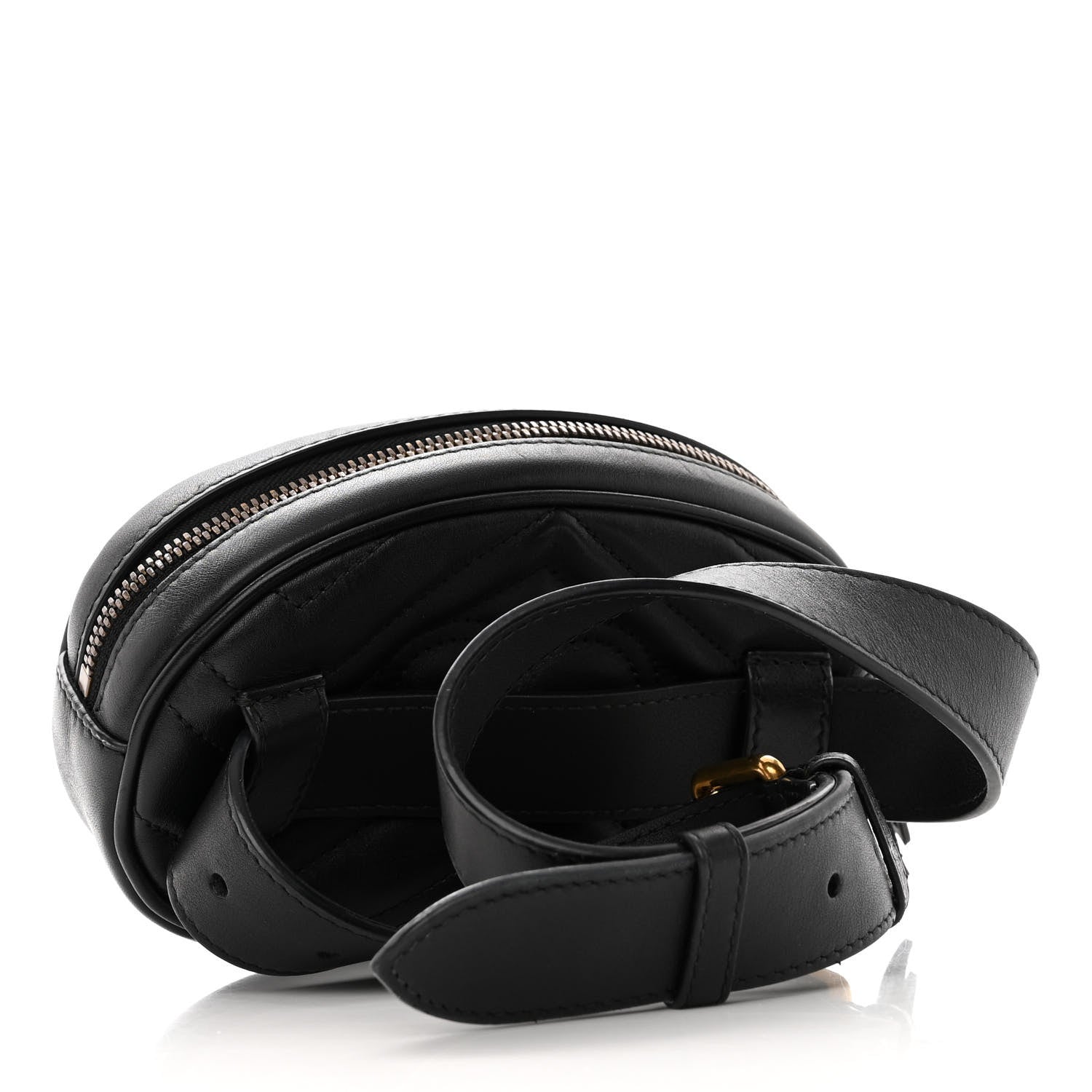Gucci Calfskin Matelasse GG Marmont Belt Bag 65 26 Black 3 of 11