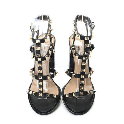 Valentino Garavani Calfskin Rockstud 90mm City Sandals 36 Black 5 of 10